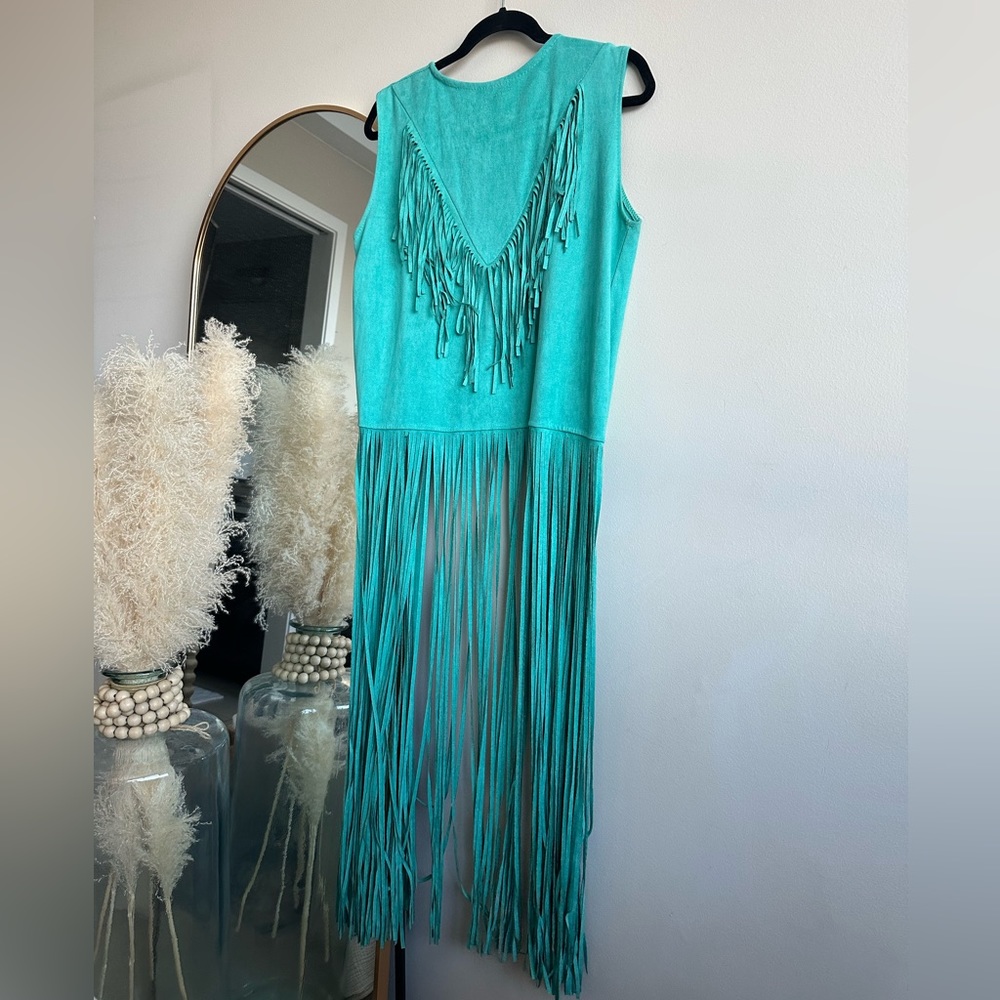 Turquoise Suede Vest